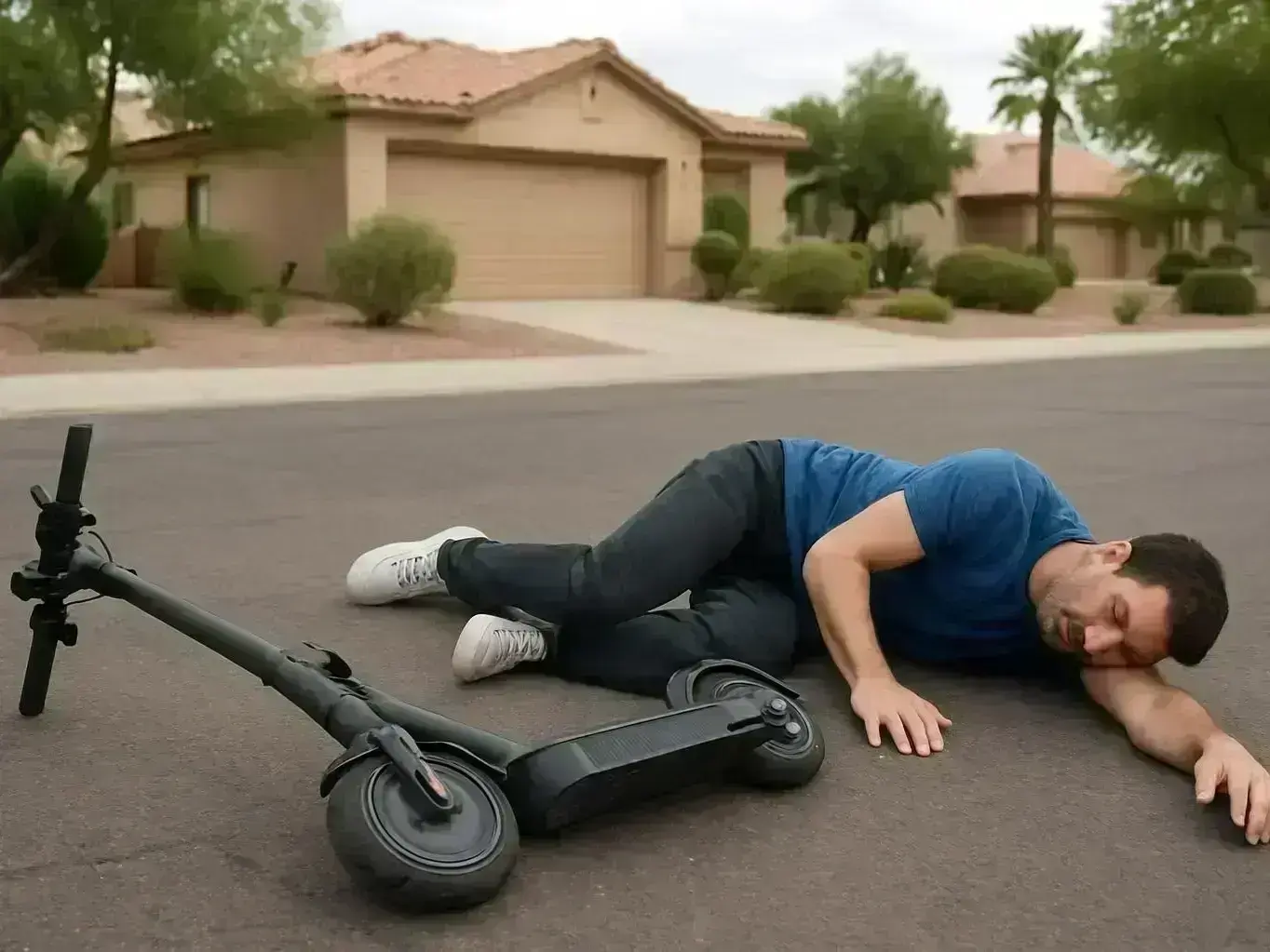 Attorney reviewing e-scooter injury claim evidence from Scottsdale Fashion Square intersection collision