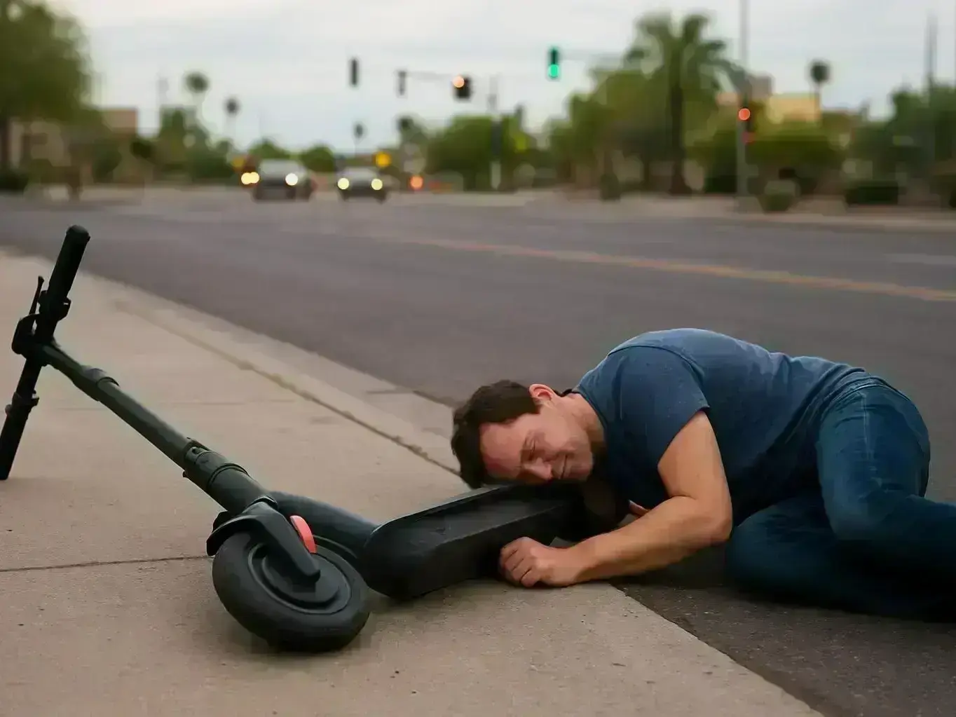 Central City AZ e-scooter accident lawyer reviewing crash evidence near Roosevelt Row and downtown traffic lanes