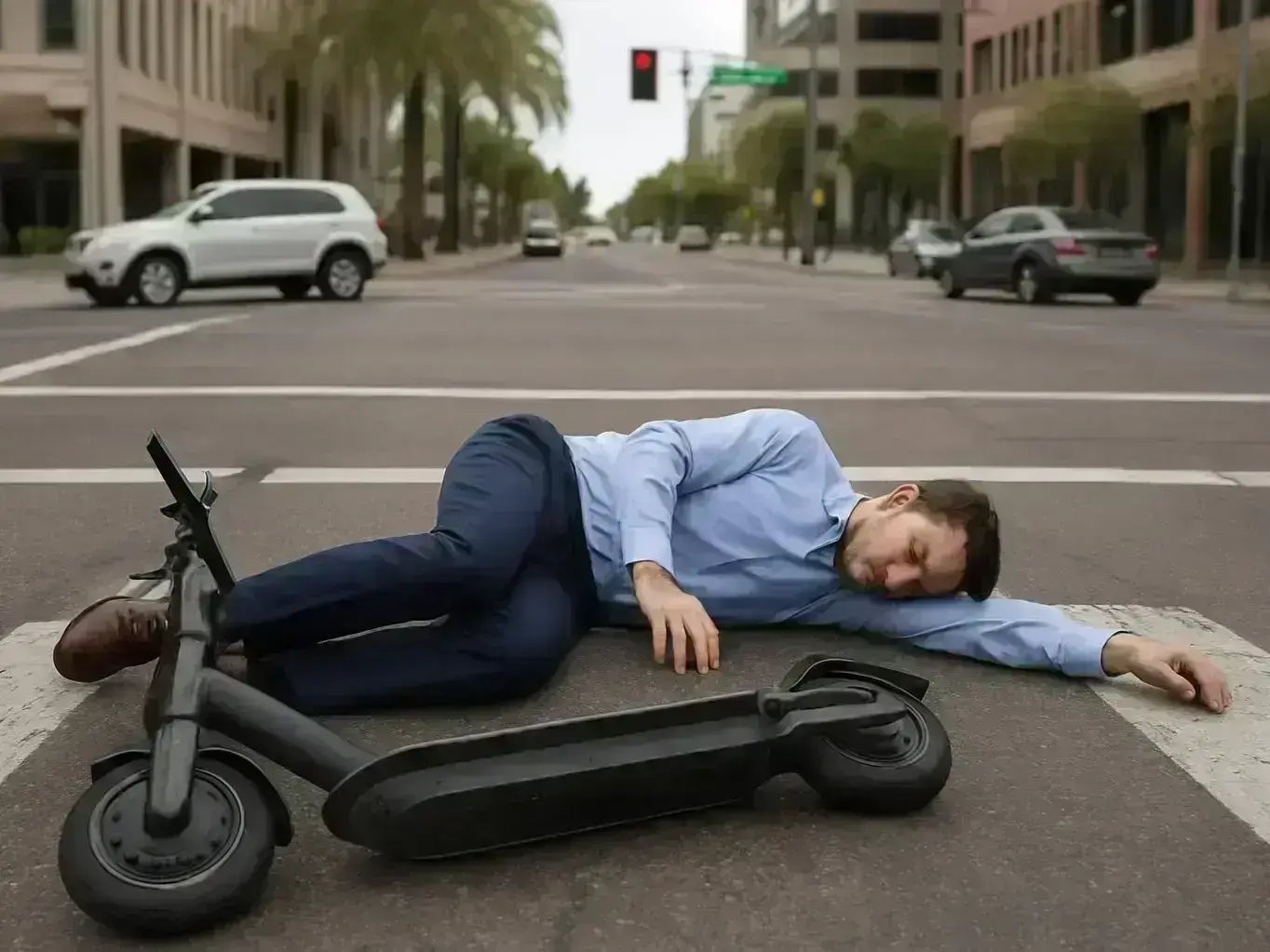 Phoenix wrongful death and brain injury attorney discussing scooter accident case near Maricopa County courthouse