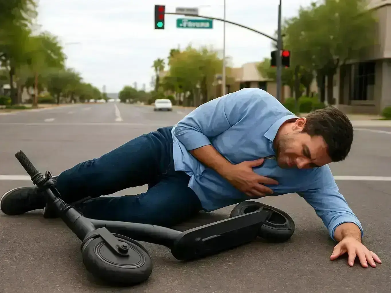 E-scooter accident claim help in Apache Junction with Superstition Mountains in the background