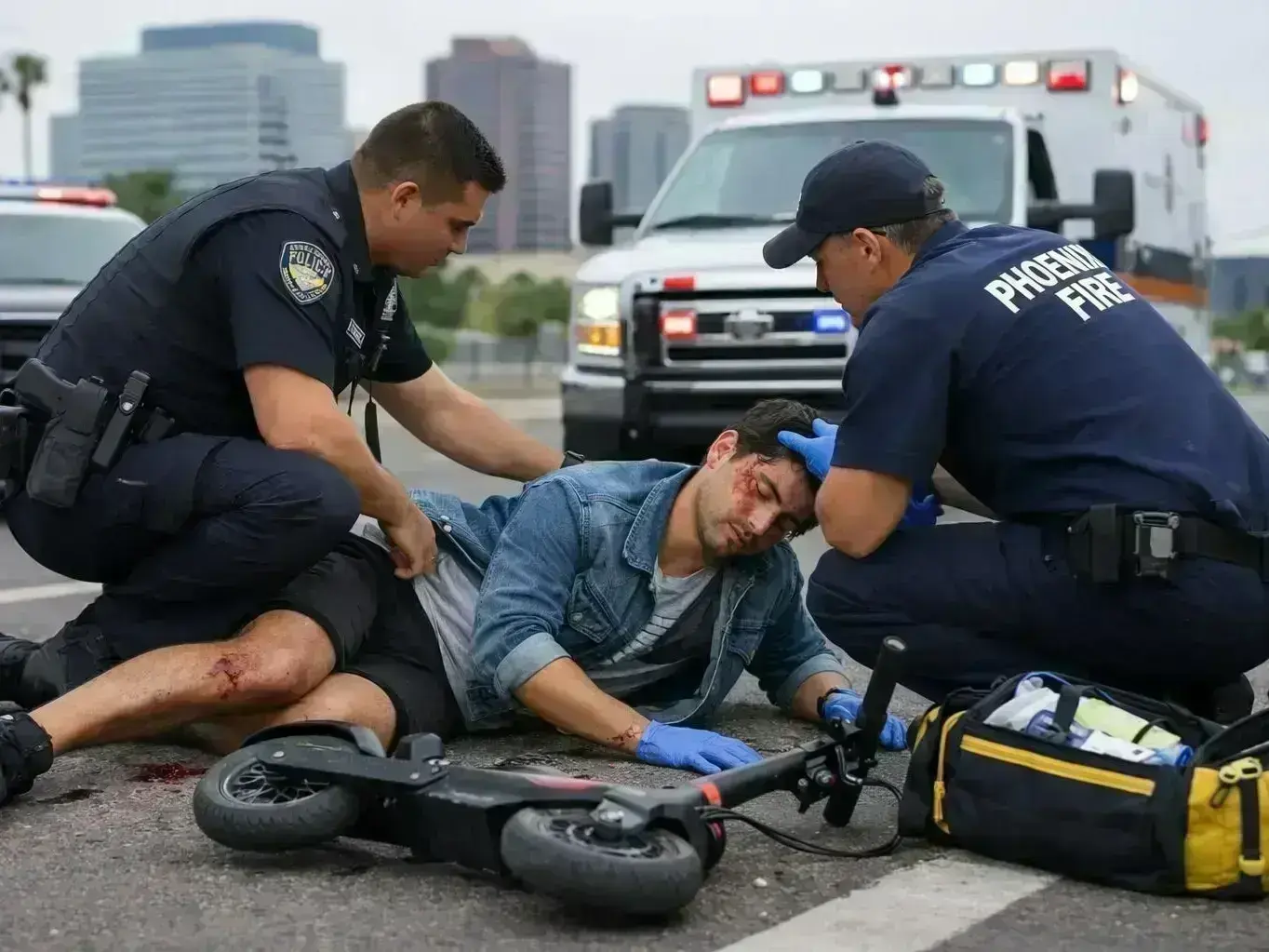 Client meeting with Phoenix Accident and Injury Law Firm about Gilbert hit and run claim